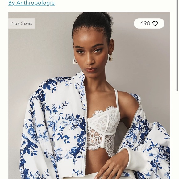 By Anthropologie Cropped Bomber Jacket - Picture 2 of 6